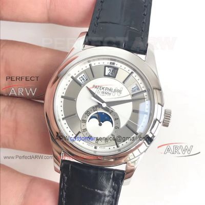 Perfect Replica Patek Philippe Complications Annual Calendar 5205g Leather Strap Watch